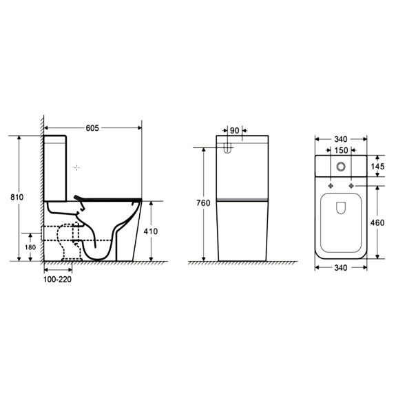 Изображение Azario Quadro AZ-2175 Горизонтальный Выпуск Безободковый №6